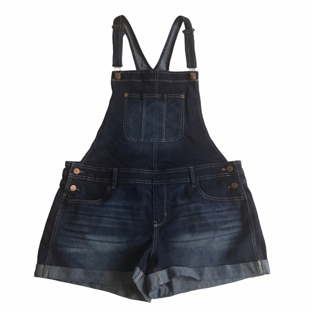 No Boundaries Denim Jean Shortalls XL (15-17)